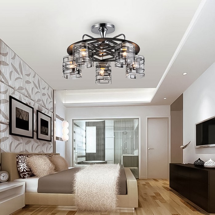 High quality chrome-plated iron chandelier ceiling light