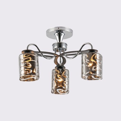 Modern chrome glass LED ceiling lamp