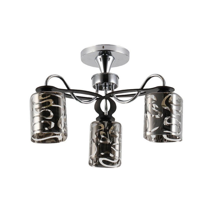 Modern chrome glass LED ceiling lamp