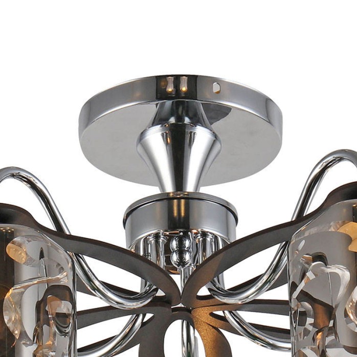 Modern chrome glass LED ceiling lamp