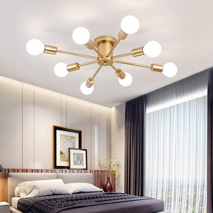 Nordic simple iron multi-head ceiling lamp