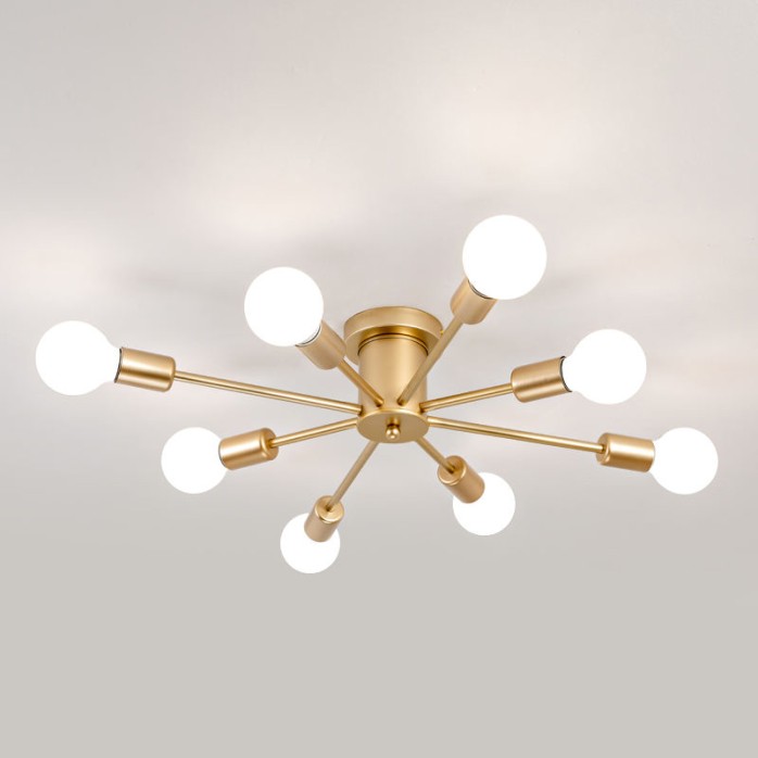 Nordic simple iron multi-head ceiling lamp