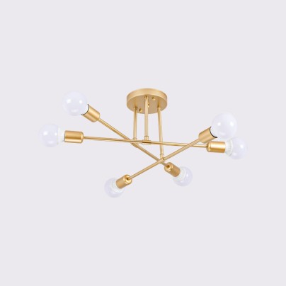 Nordic simple iron 6-light home decoration ceiling lamp