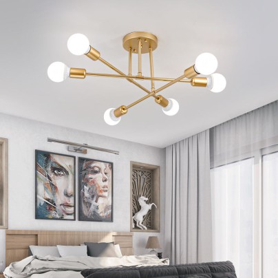 Nordic simple iron 6-light home decoration ceiling lamp
