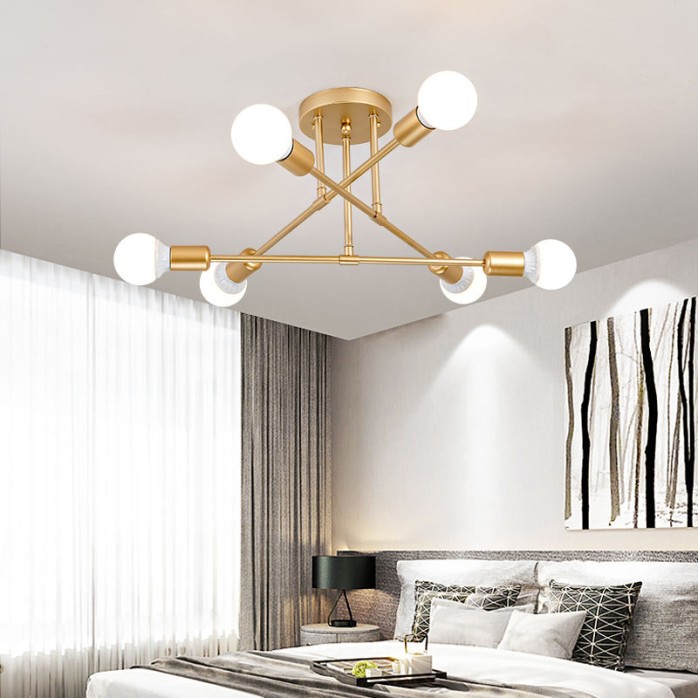 Nordic simple iron 6-light home decoration ceiling lamp