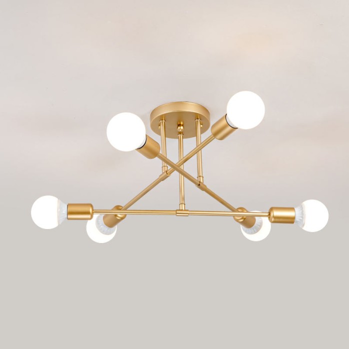 Nordic simple iron 6-light home decoration ceiling lamp