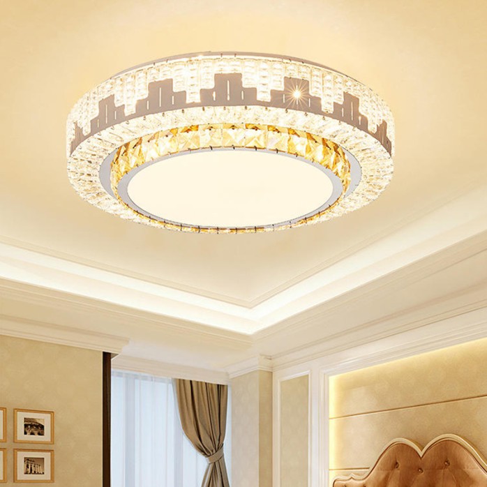 Light luxury round crystal home decoration ceiling lamp