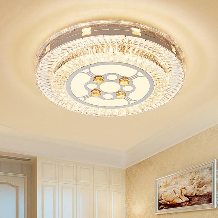 Light luxury round crystal home decoration ceiling lamp