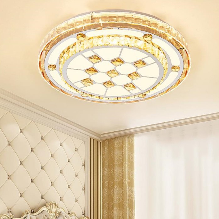 Light luxury round crystal home decoration ceiling lamp