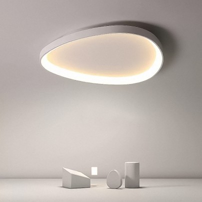 Ultra-thin pebble design LED ceiling light