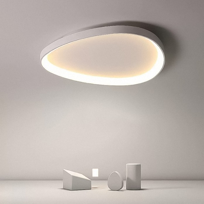 Ultra-thin pebble design LED ceiling light