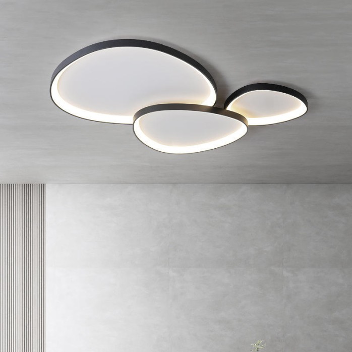Ultra-thin pebble design LED ceiling light