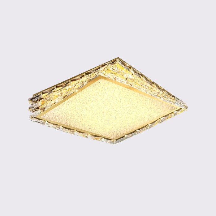 Square stainless steel crystal luxury ceiling lamp