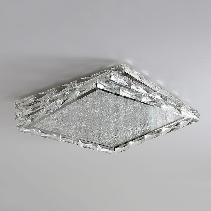 Square stainless steel crystal luxury ceiling lamp