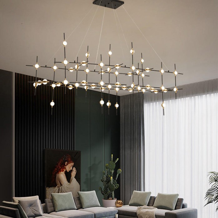 Luxury creative floating ball ceiling lamp