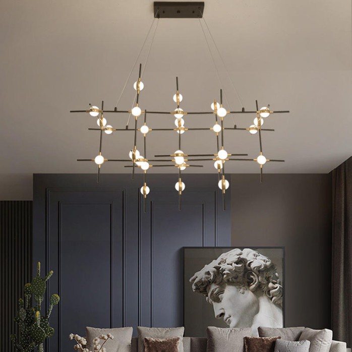Luxury creative floating ball ceiling lamp