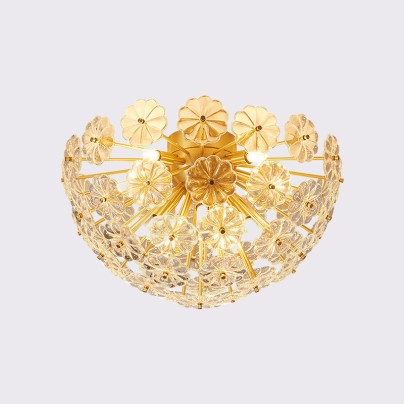 Creative romantic flower crystal LED ceiling lamp