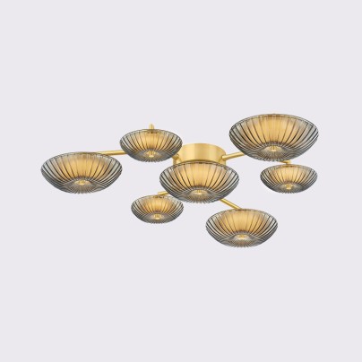 Light luxury French high-end glass LED ceiling lamp