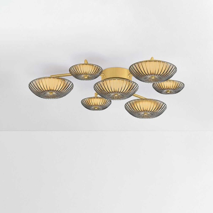Light luxury French high-end glass LED ceiling lamp