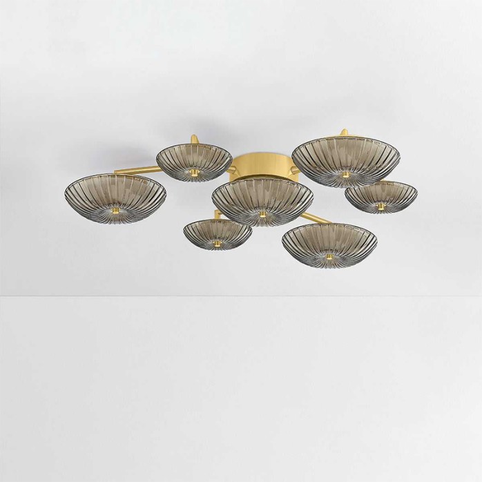 Light luxury French high-end glass LED ceiling lamp