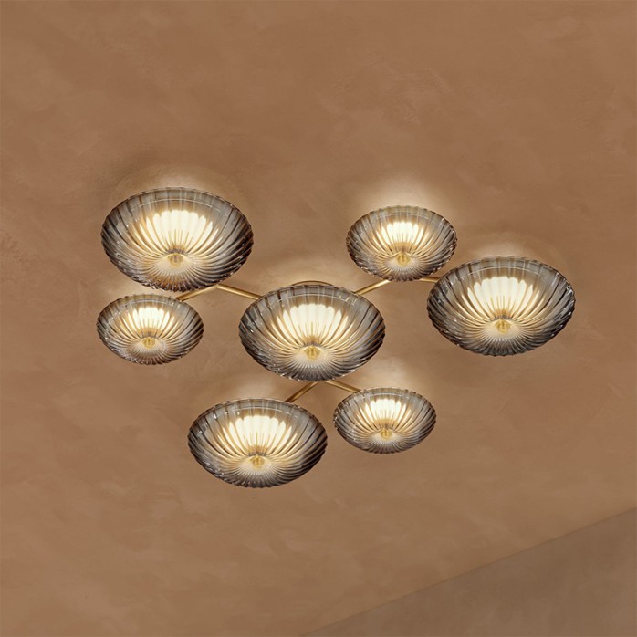 Light luxury French high-end glass LED ceiling lamp