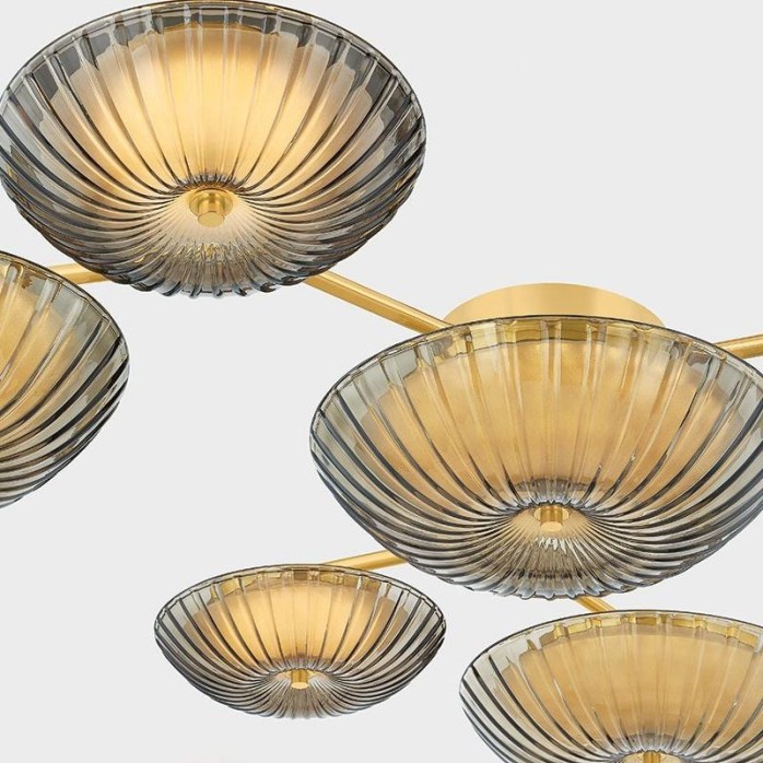 Light luxury French high-end glass LED ceiling lamp