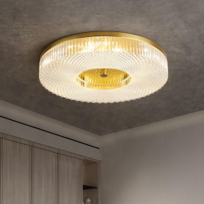 Luxury creative crystal round LED ceiling lamp