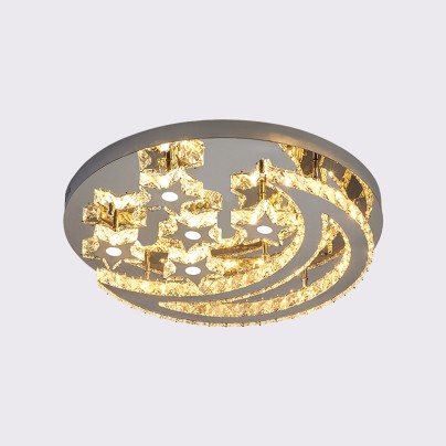 Crystal moon ring LED ceiling light