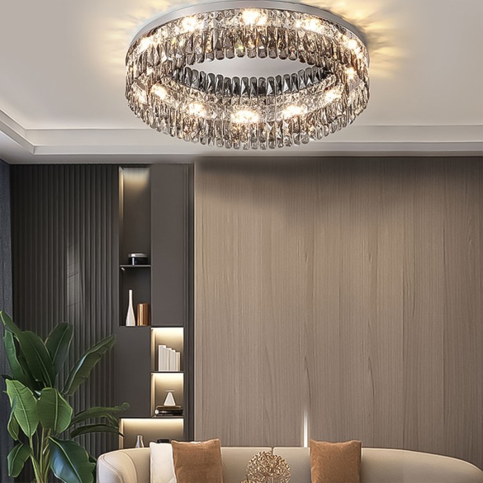 Modern round crystal LED ceiling light