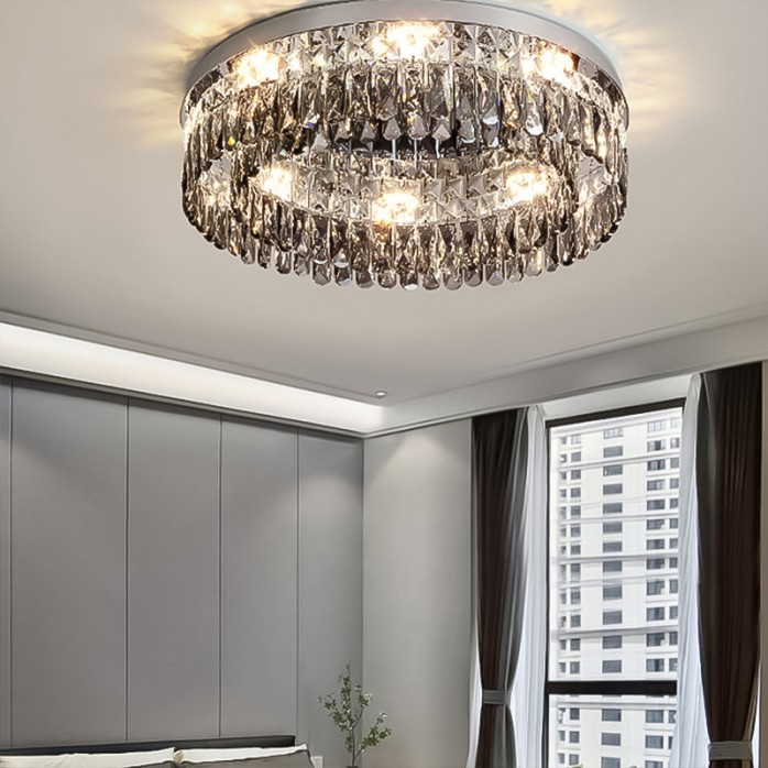 Modern round crystal LED ceiling light