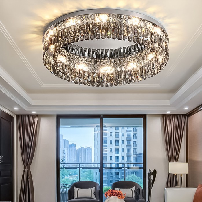 Modern round crystal LED ceiling light