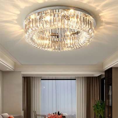 Creative round crystal LED ceiling lamp