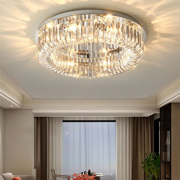 Creative round crystal LED ceiling lamp