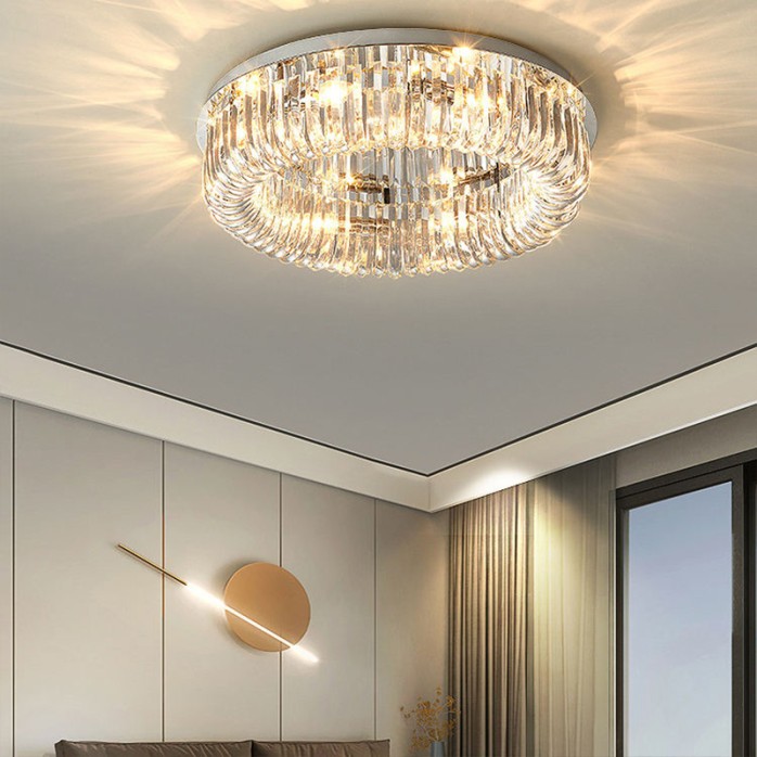 Creative round crystal LED ceiling lamp