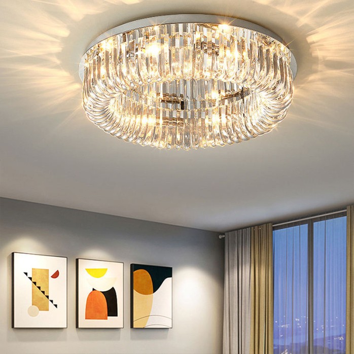 Creative round crystal LED ceiling lamp