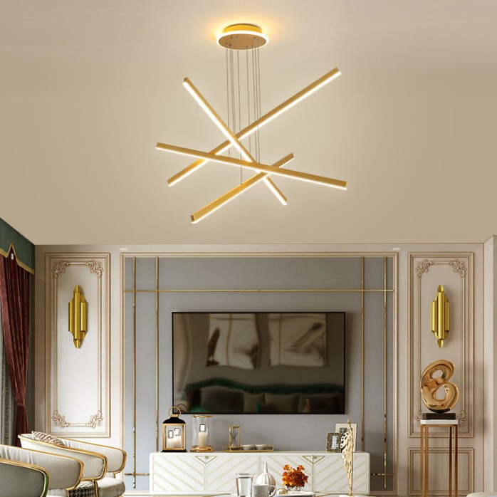 Light luxury three-dimensional decorative LED chandelier