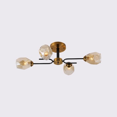 Modern high light transmittance glass lampshade chandelier