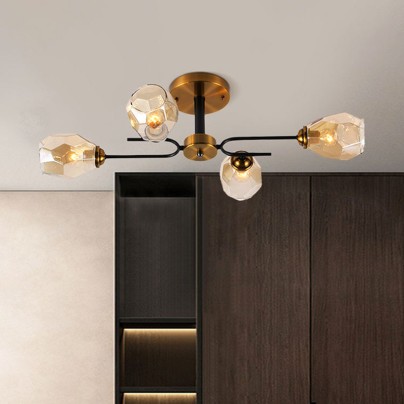 Modern high light transmittance glass lampshade chandelier