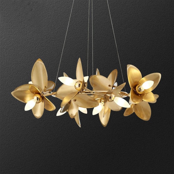 Petal design home decor wrought iron chandelier
