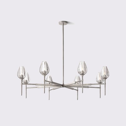 High-grade glass and solid brass chandelier