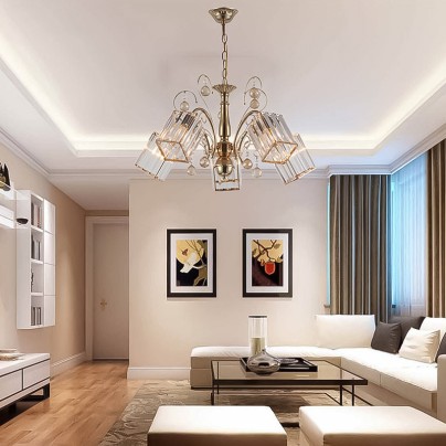 Modern art design metal glass LED chandelier
