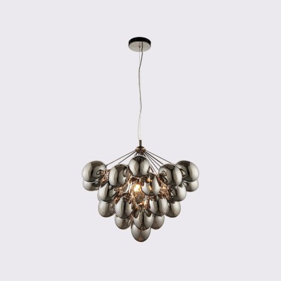 Simple black bubble glass floral chandelier