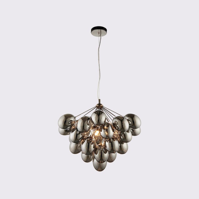 Simple black bubble glass floral chandelier