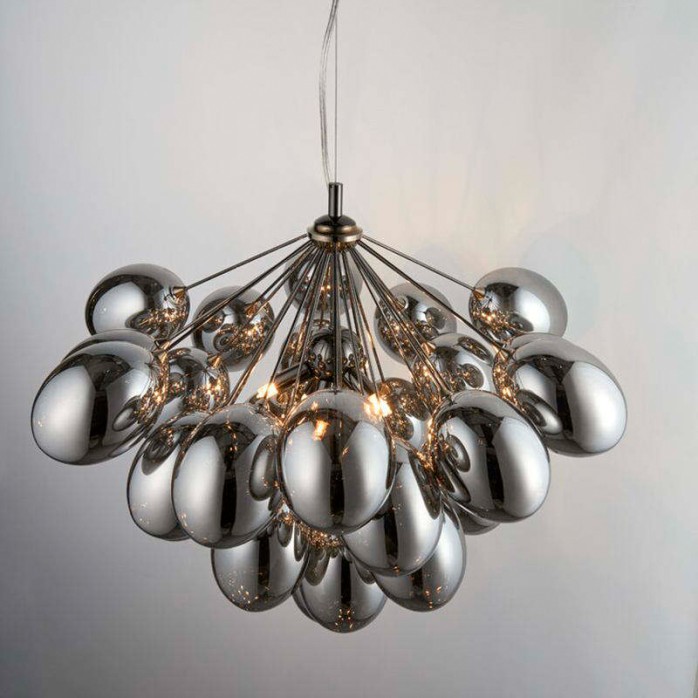 Simple black bubble glass floral chandelier