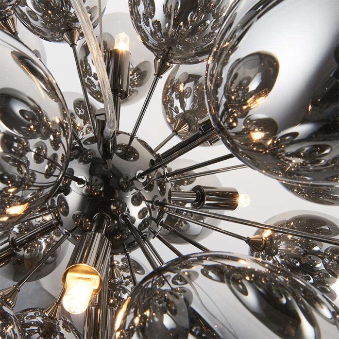 Simple black bubble glass floral chandelier