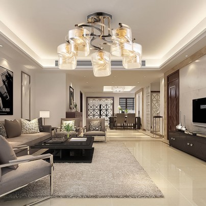 Creative design glass lampshade hanging chandelier
