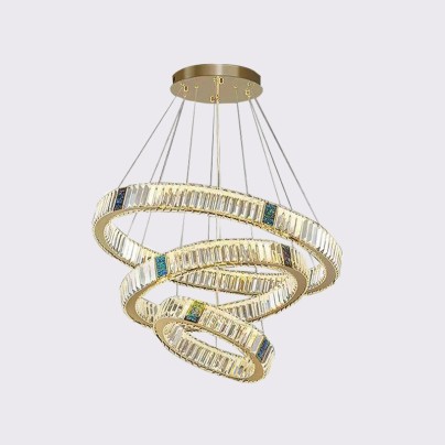 Light luxury transparent crystal ring chandelier