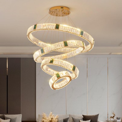 Light luxury transparent crystal ring chandelier