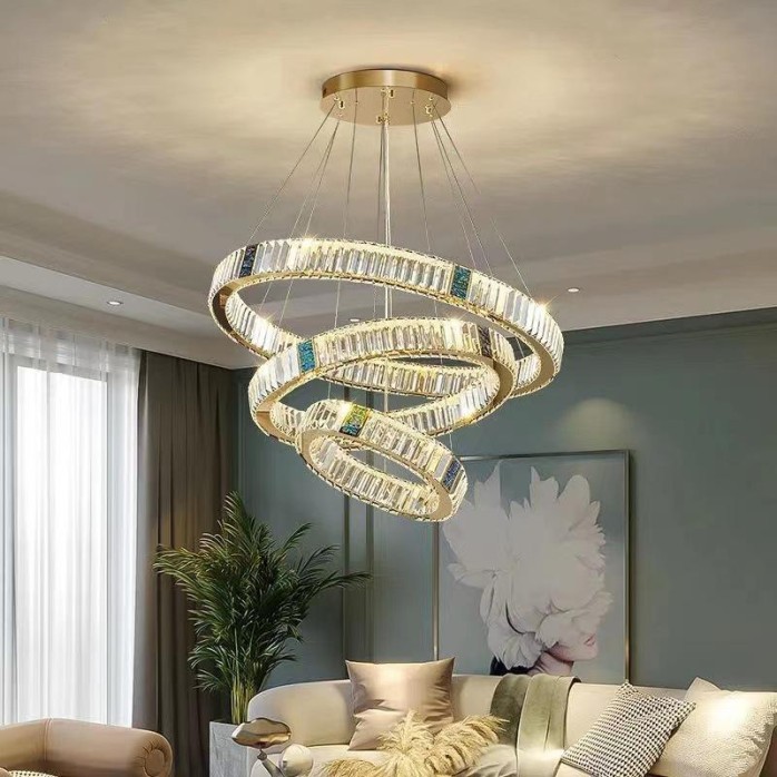 Light luxury transparent crystal ring chandelier