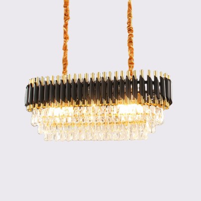 Oval embedded crystal pendant decorative chandelier